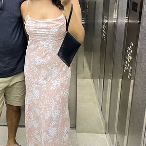 Petal & Pup Gold Midi Slip Dress Cowl Neck Spaghetti Strap